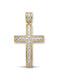 Cross Medallion 10K with Cubic Zirconia Inlay