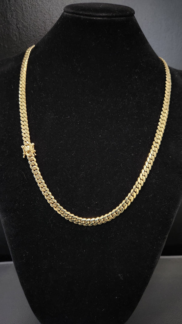 CHAIN 10K SOLID CUBAN LINK 8MM 26"L