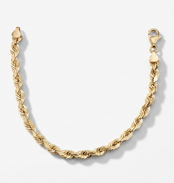 Bracelet Rope Solid 10k 5MM 8"L