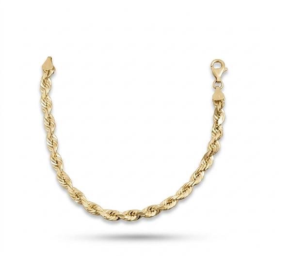 Bracelet Rope Solid 10k  6MM 8"L