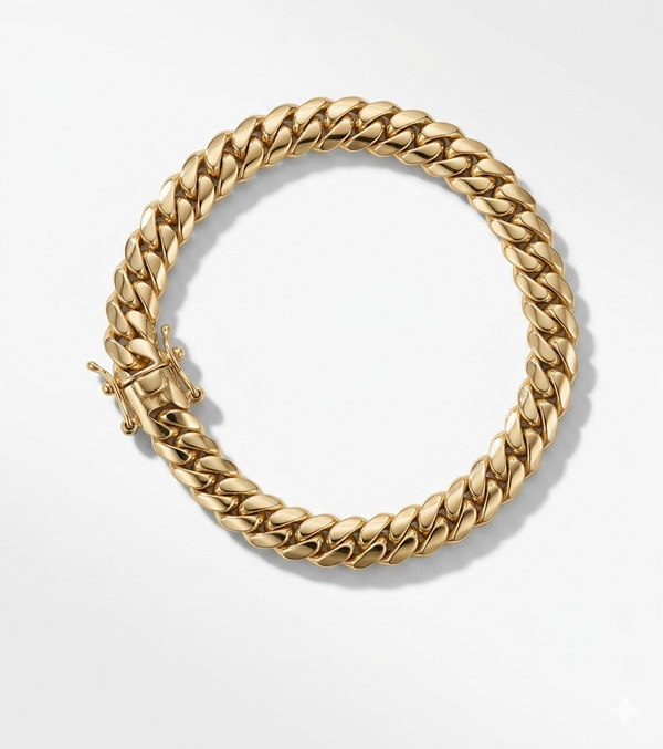 Cuban Link Miami 10k solid Bracelet  8mm 8"L