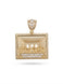Rectangular Last Supper Pendant with Moissanite 14K GOLD