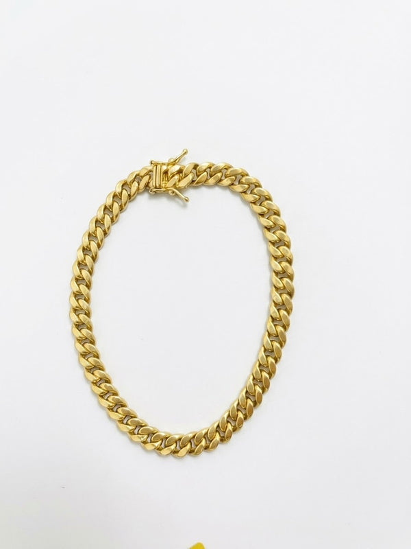 Cuban Bracelet semi solid 6.2MM 8"L 14K