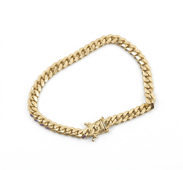 CUBAN BRACELET 10K SOLID 6MM 8.5"L