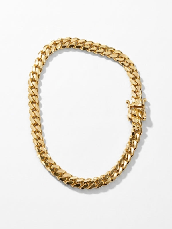 CUBAN BRACELET 10K SOLID 5MM 7.5"L