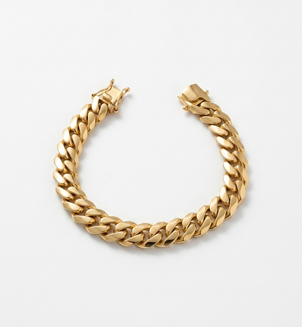 CUBAN  BRACELET HOLLOW 10K 8MM 6"L