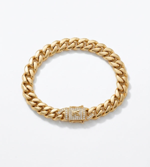 MONACO BRACELET 14K 9MM 8"L