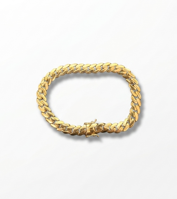HOLLOW BRACELET 10K 8MM 8"L