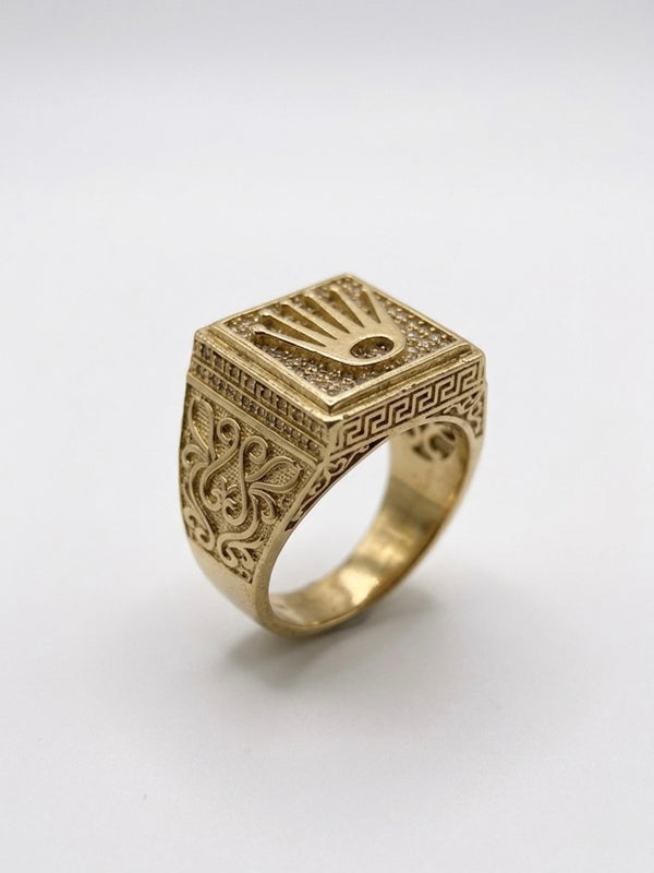 STYLE ROLEX RING 10K WITH ZIRCONIA