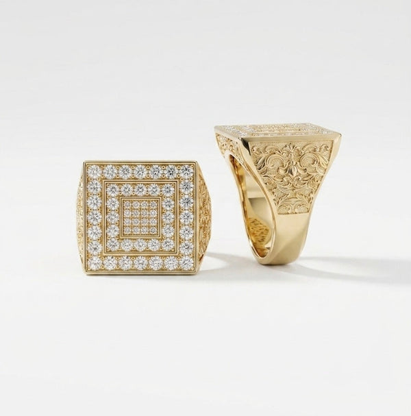 MEN RING 10K SIZE 10 WITH ZIRCONIA