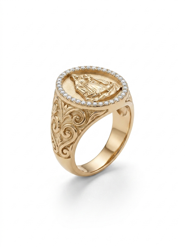 Caridad del cobre ring | size 10 | 10k with zirconia
