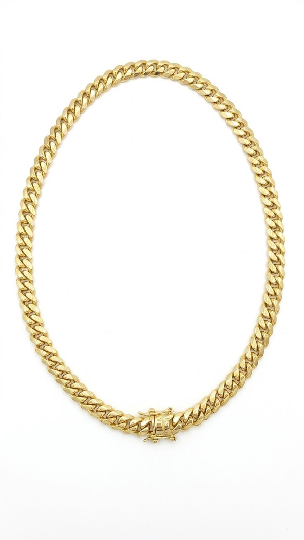 Solid Silver with Gold plated 10k Miami Cuban Chain, 9mm wide, 22" long