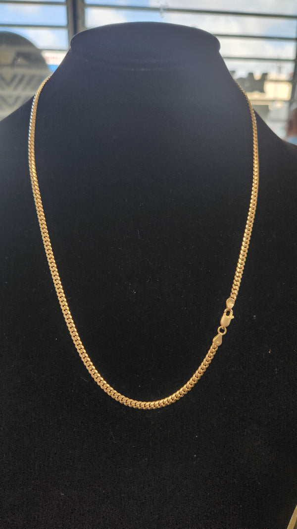 Cuban chain 14k solid, 3mm, 20" lenght